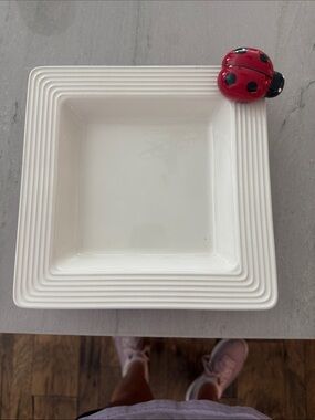 Nora Fleming White Stoneware Plate